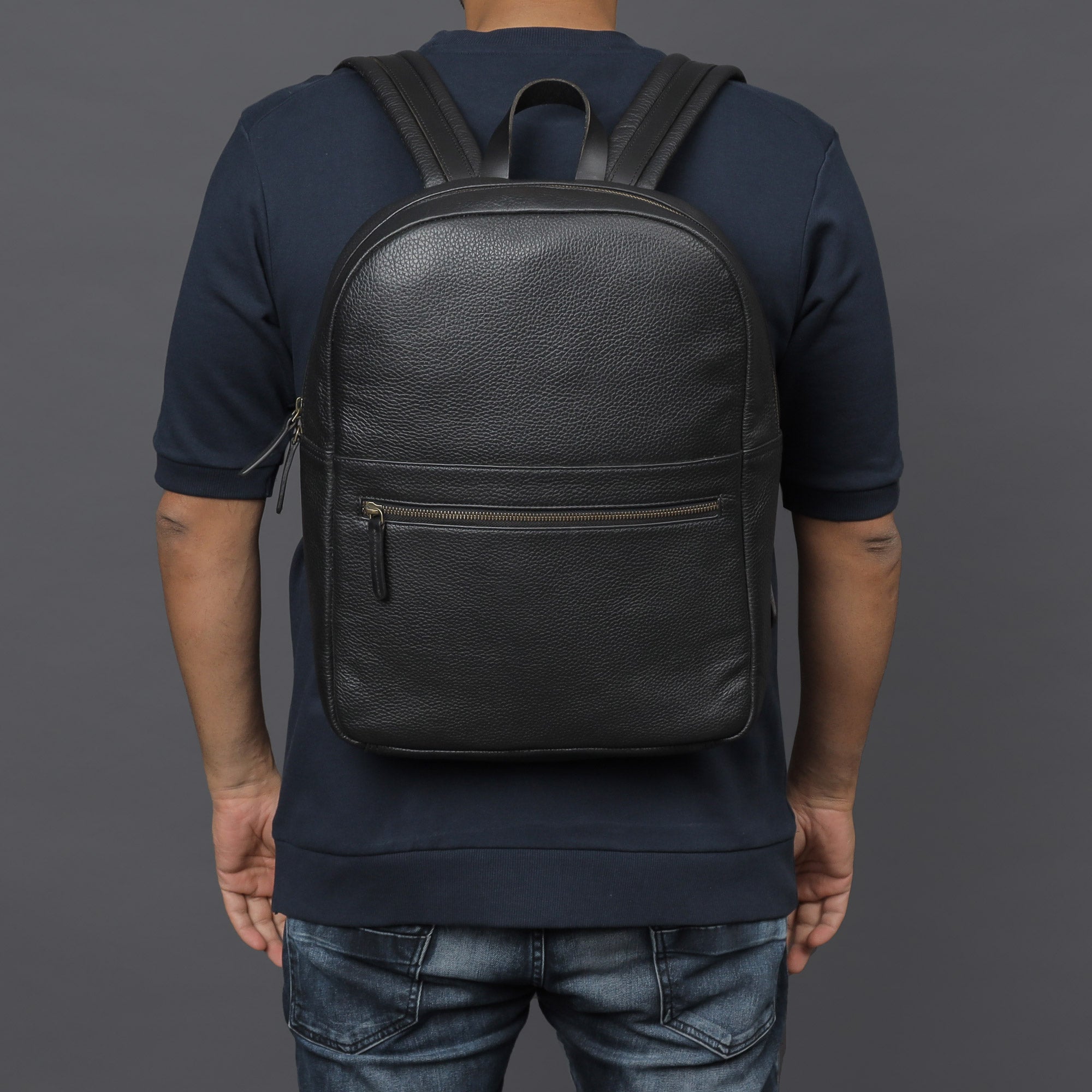 unisex leather backpack