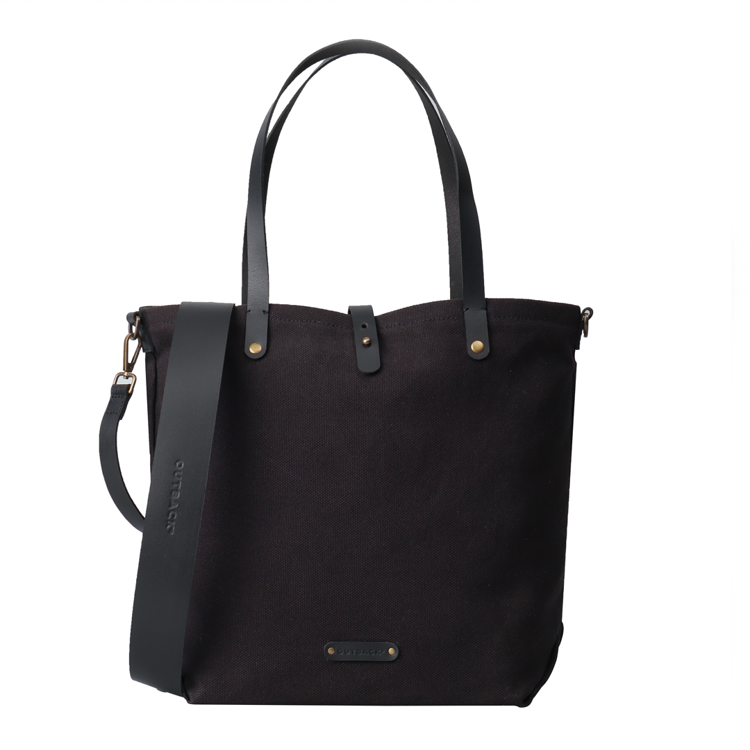 black canvas tote bag