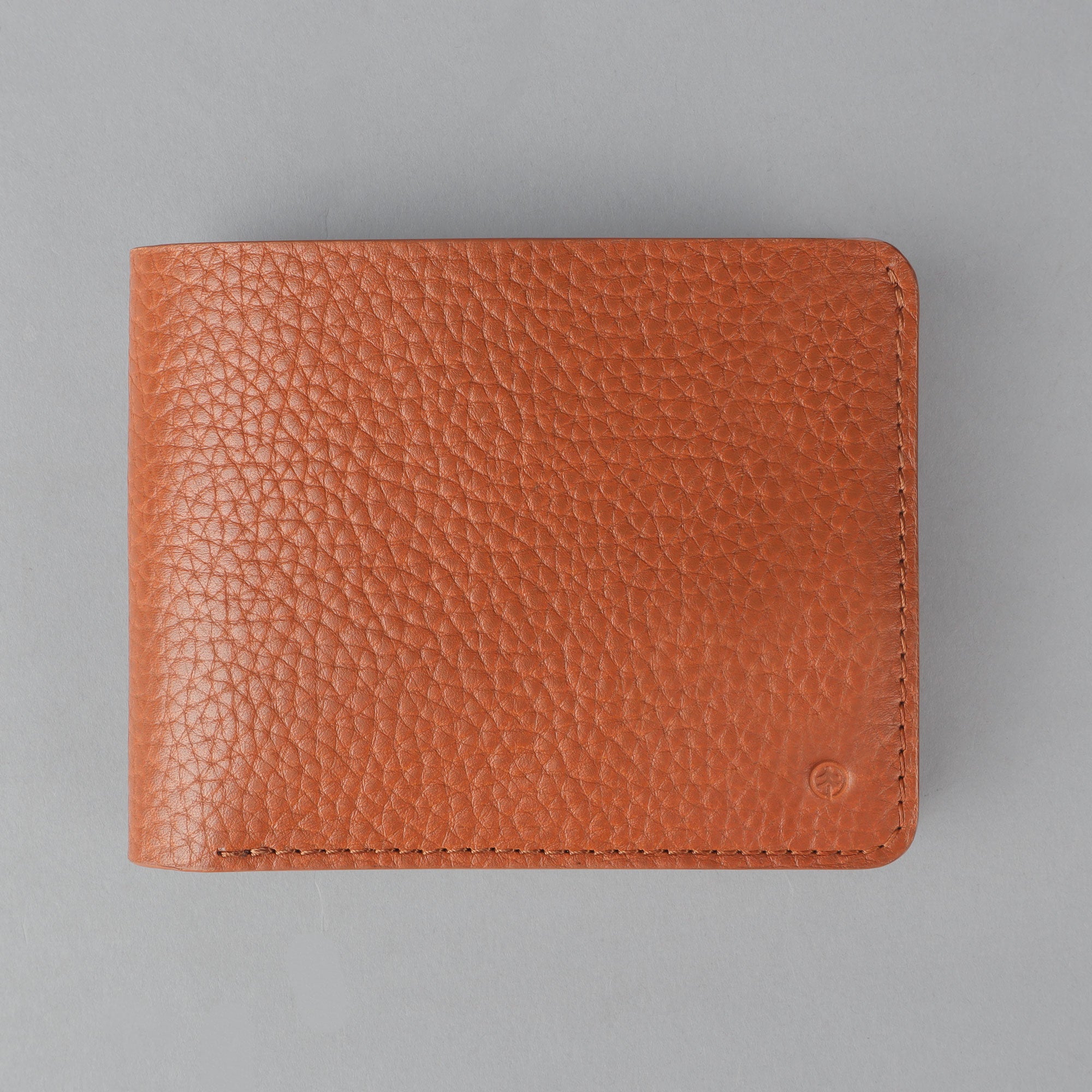 Tan leather bi-fold wallet for men