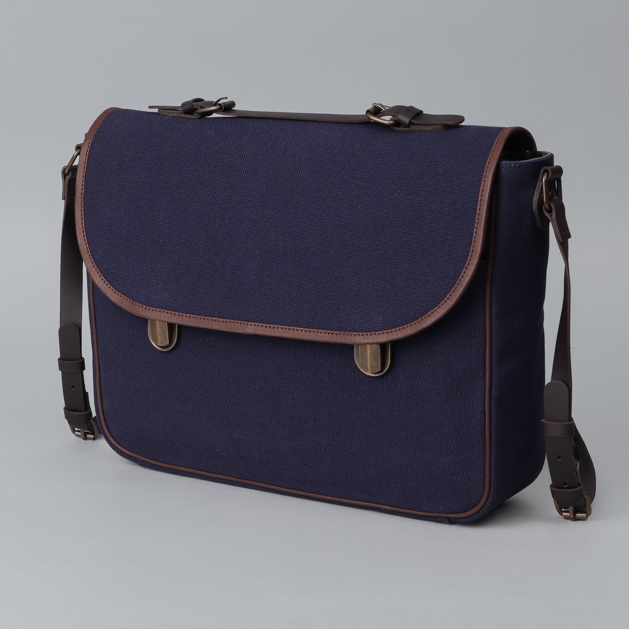 navy canvas briefcase for men