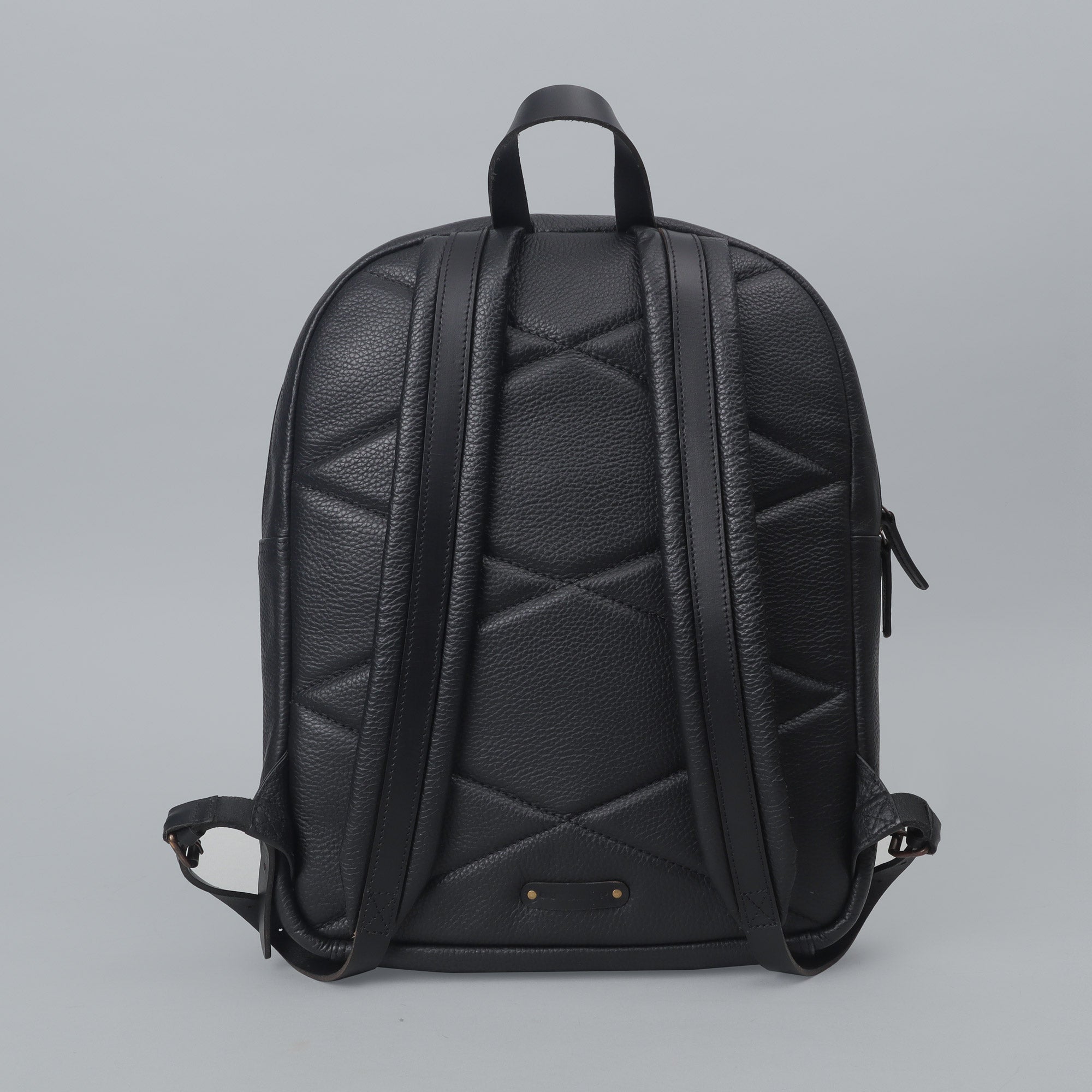 black leather backpack