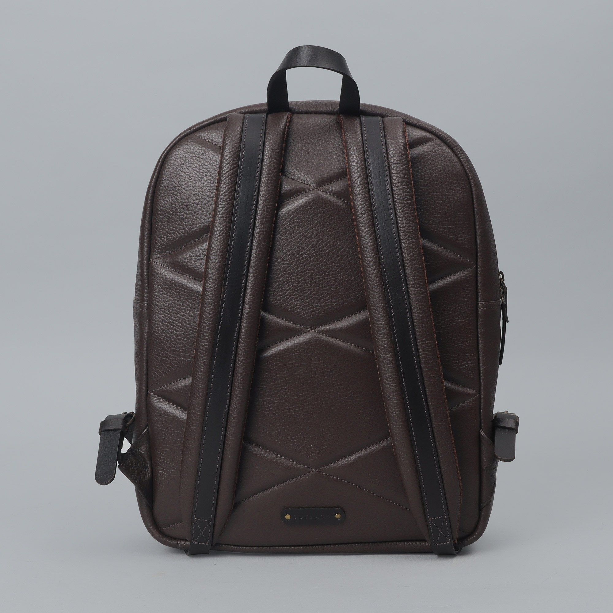 Brown leather travel backpack