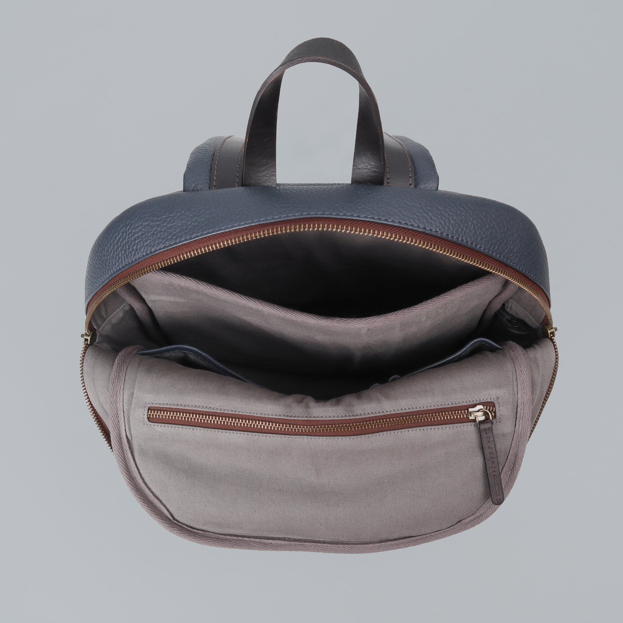 spacious leather backpack