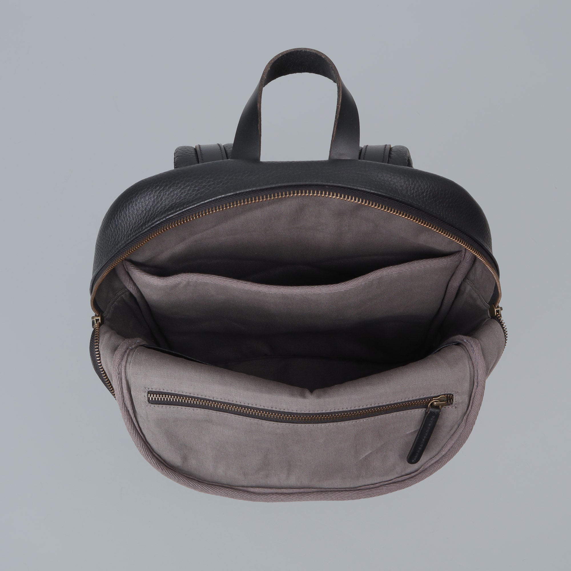 Black leather backpack for laptop