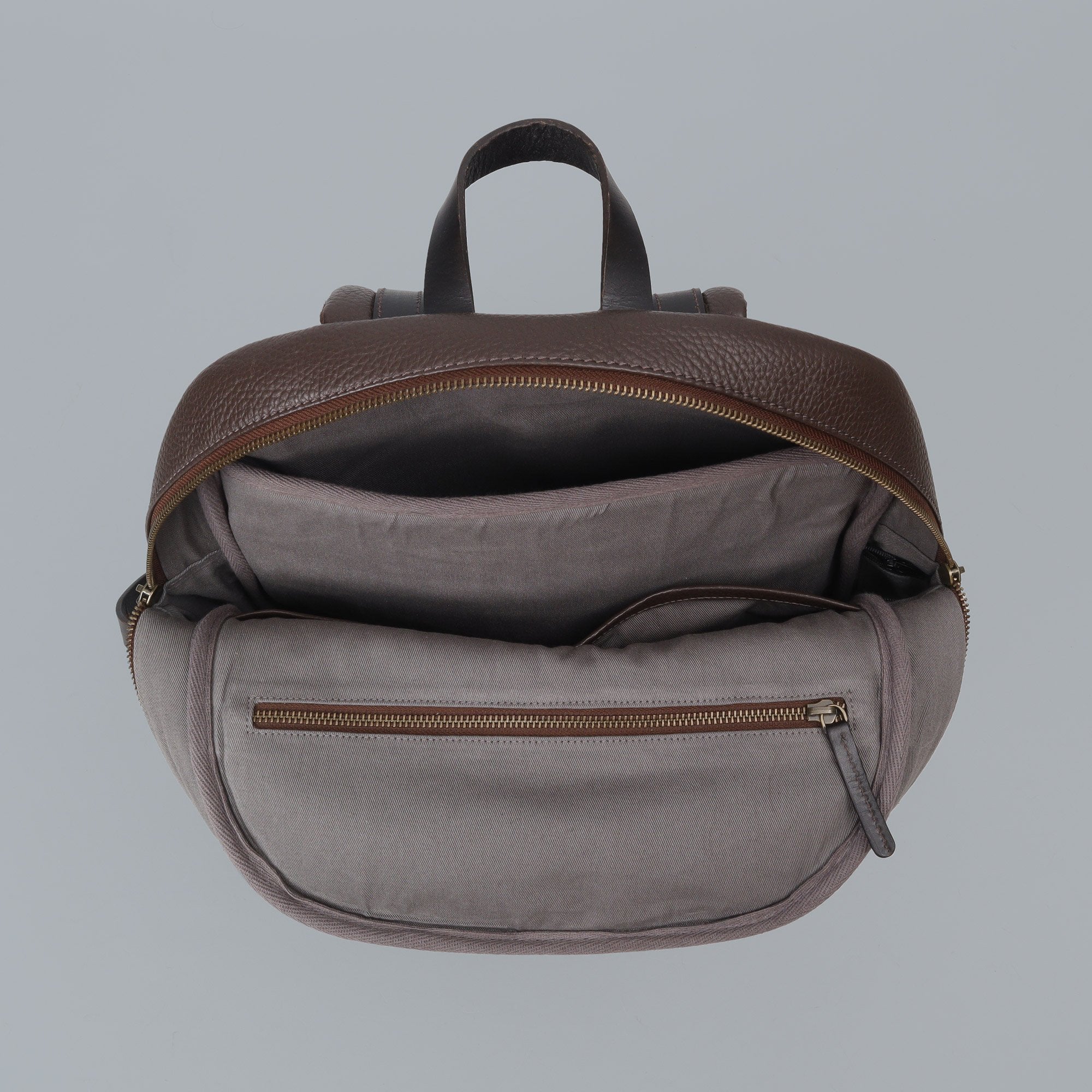spacious leather backpack