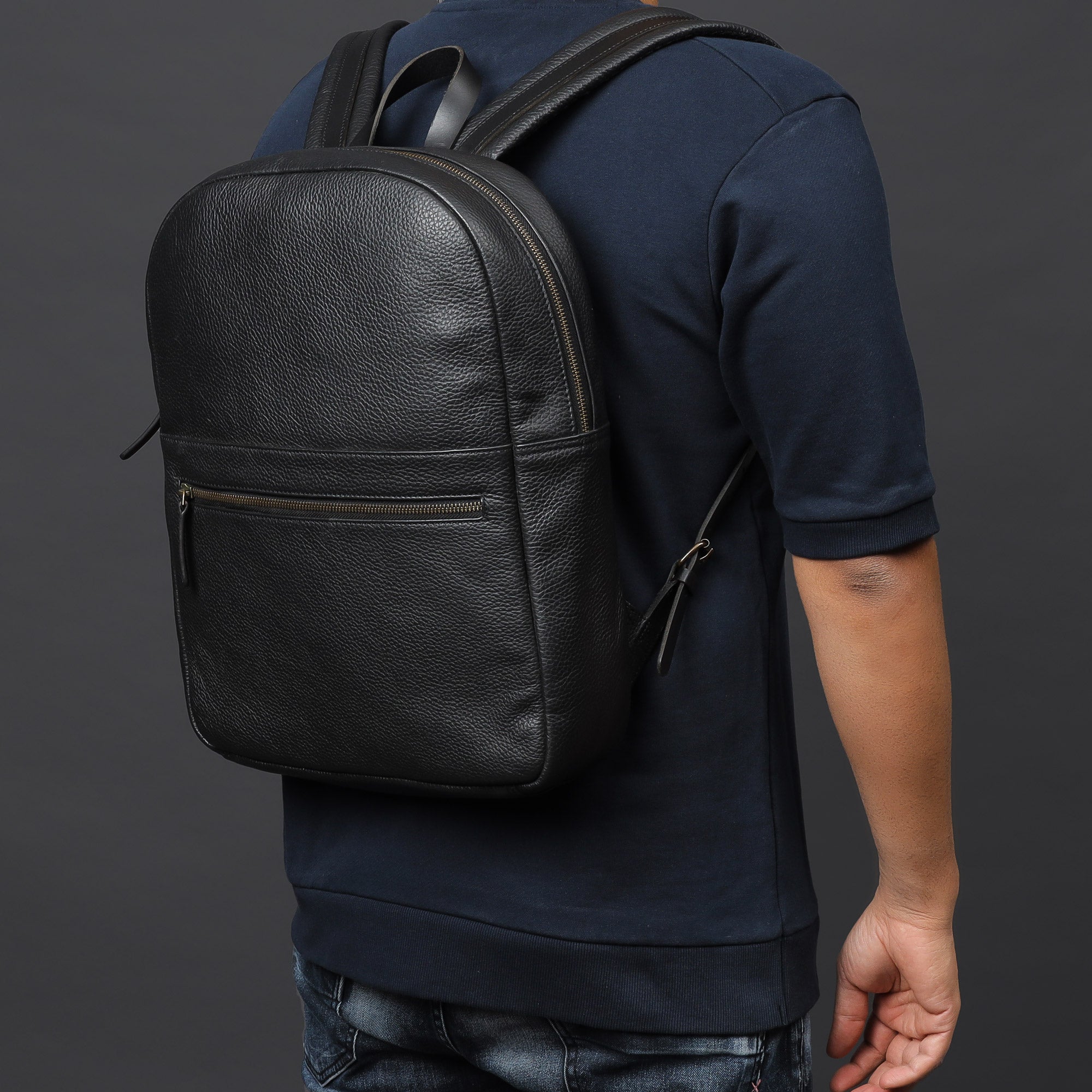 unisex leather backpack