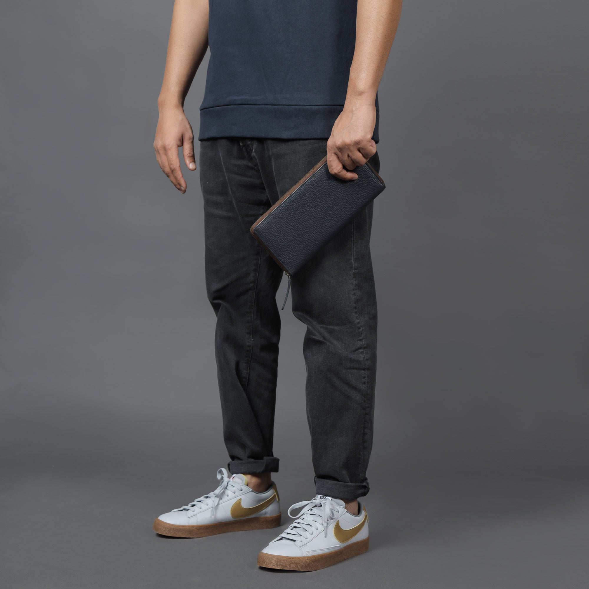 Mens Chequebook leather wallet