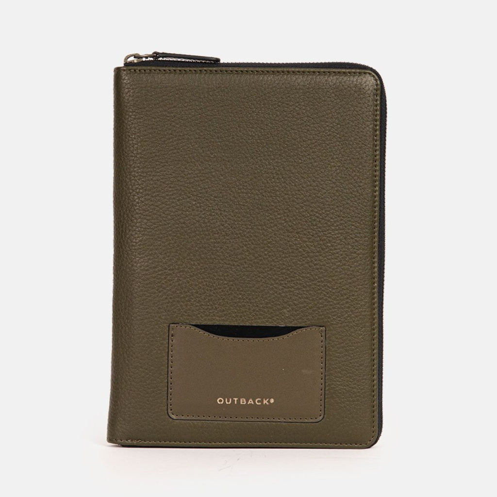 Satori Organiser in Olive, Full-Grain Leather