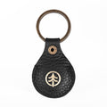 AirTag Leather Key Ring in Black, Full-Grain Leather