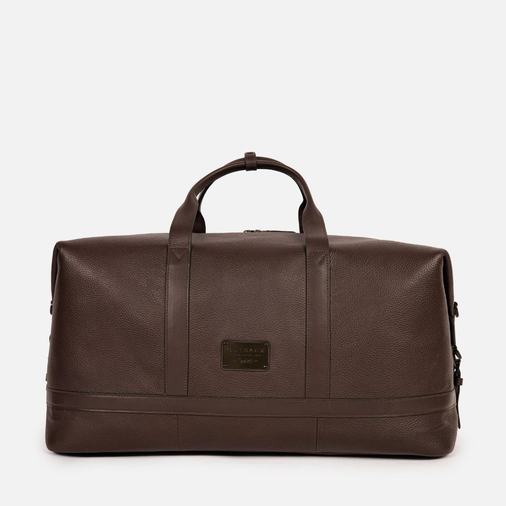 Runway Leather Travel Bag in Brown, Full-Grain Leather & Canvas