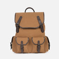 Nomad Canvas Backpack in Khaki, Genuine Leather & Heavy-Duty Canvas