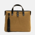 Essential Canvas Briefcase in Khaki