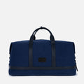 Runway Canvas Travel Bag in Blue, Full-Grain Leather & Canvas