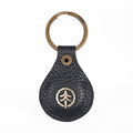 AirTag Leather Key Ring in Navy, Full-Grain Leather — view 4