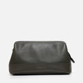 Athens Toilet Bag in Olive, Full-Grain Leather