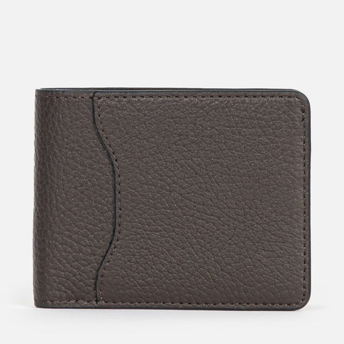 Classic Bi-Fold Leather Wallet in Brown, Full-Grain Leather