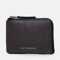 Coins Wallet in Brown, Full-Grain Leather