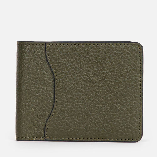 Classic Bi-Fold Leather Wallet in Olive, Full-Grain Leather