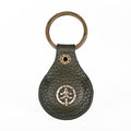 AirTag Leather Key Ring in Olive, Full-Grain Leather — view 4