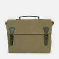 Soho Canvas Briefcase in Green, Heavy Duty Canvas