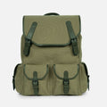 Nomad Canvas Backpack in Green, Genuine Leather & Heavy-Duty Canvas