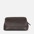 Athens Toilet Bag in Brown, Full-Grain Leather