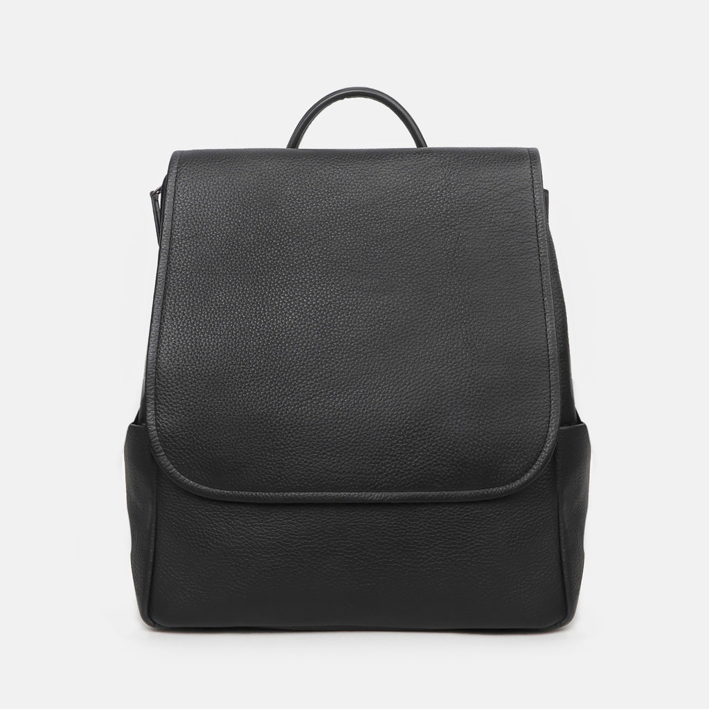 Donna Leather Diaper Bag in Black, Full-Grain Leather