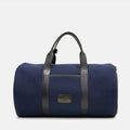 Miami Canvas Gym Bag in Blue, Full-Grain Leather & Canvas