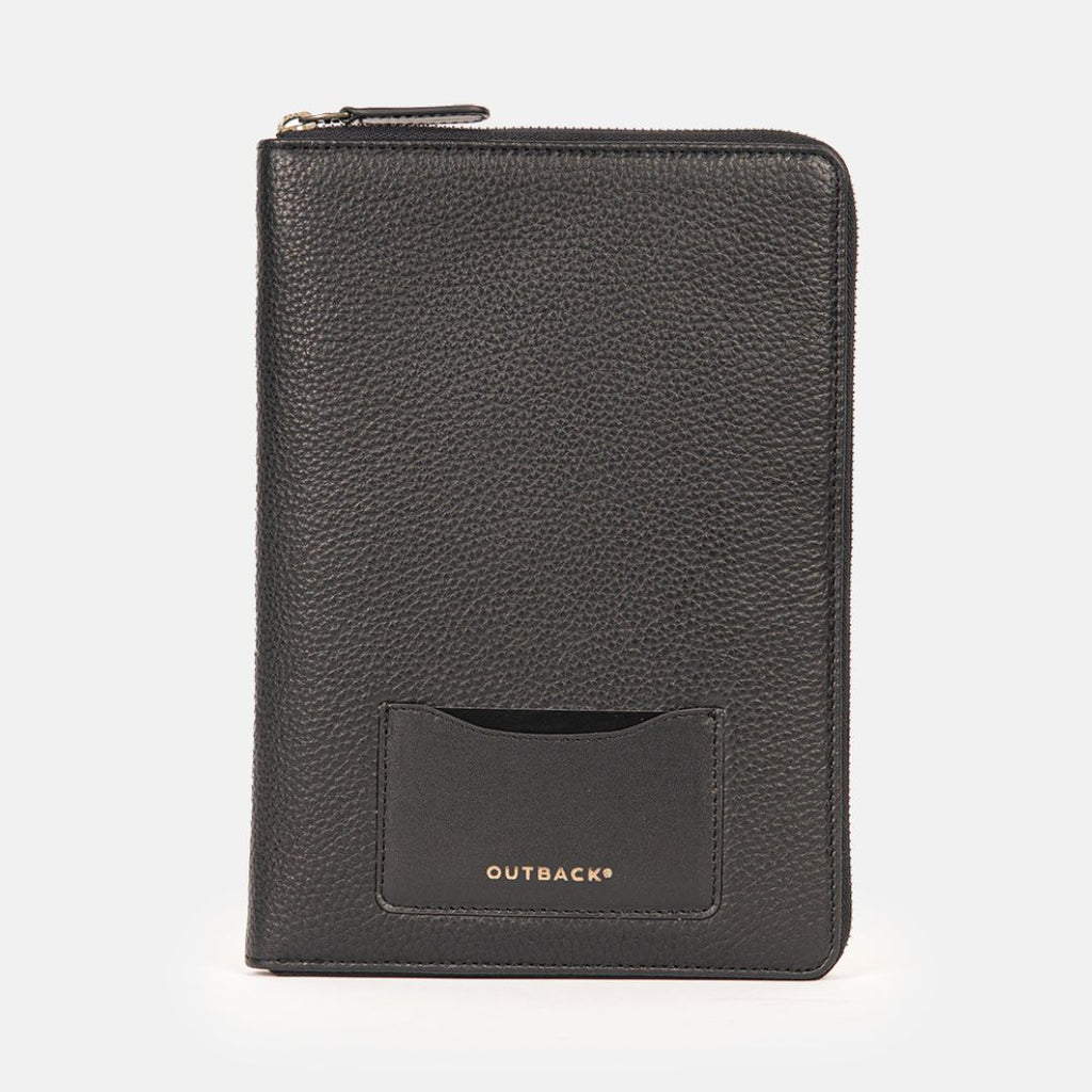 Satori Organiser in Black, Full-Grain Leather