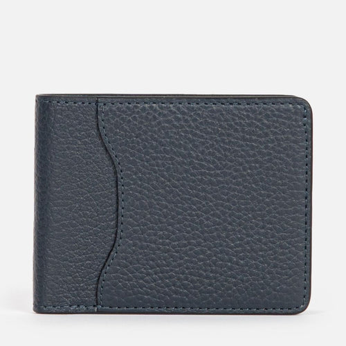 Classic Bi-Fold Leather Wallet in Navy, Full-Grain Leather