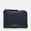 Coins Wallet in Navy, Full-Grain Leather