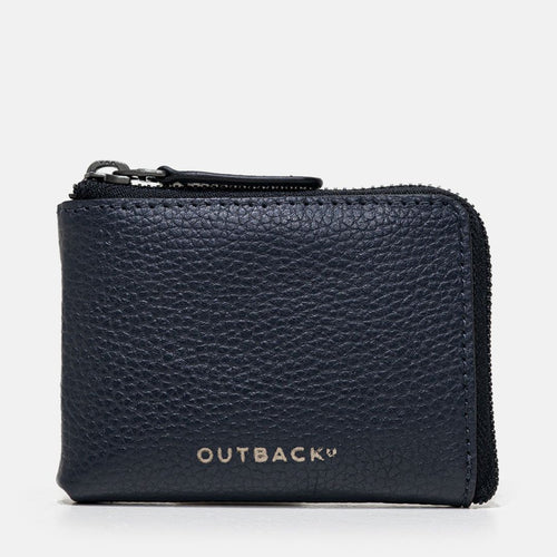 Coins Wallet in Navy, Full-Grain Leather