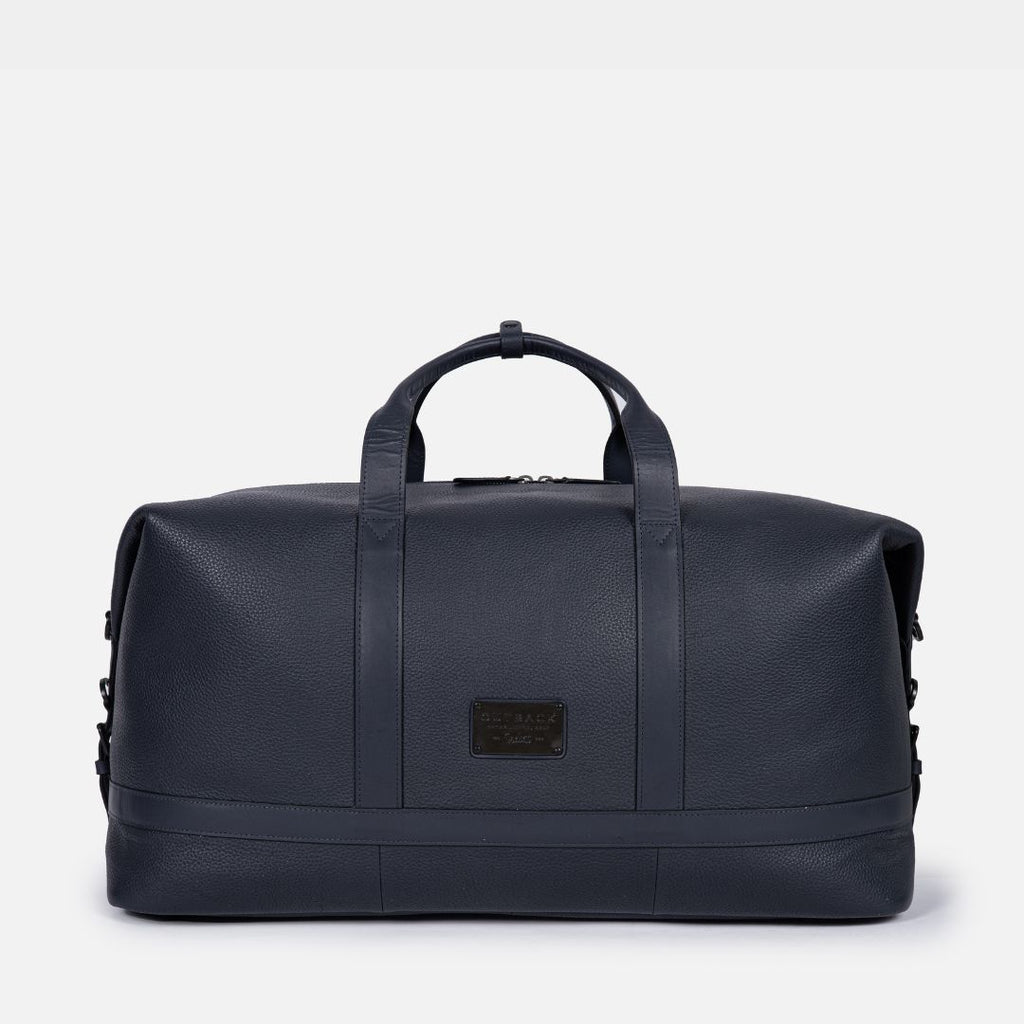 Runway Leather Travel Bag in Navy, Full-Grain Leather