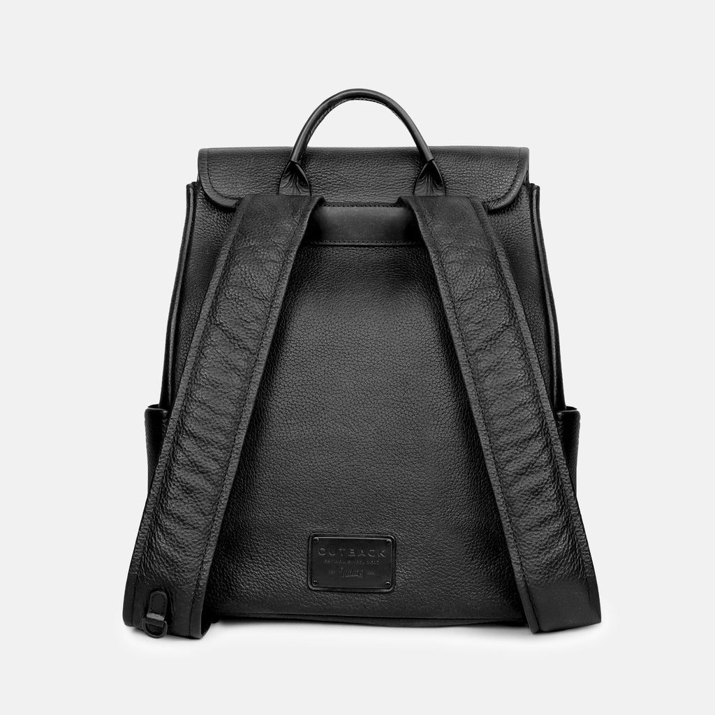 Donna Leather Diaper Bag in Black, Full-Grain Leather — view 2