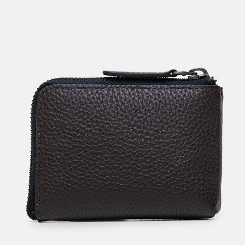Coins Wallet in Brown, Full-Grain Leather — view 2