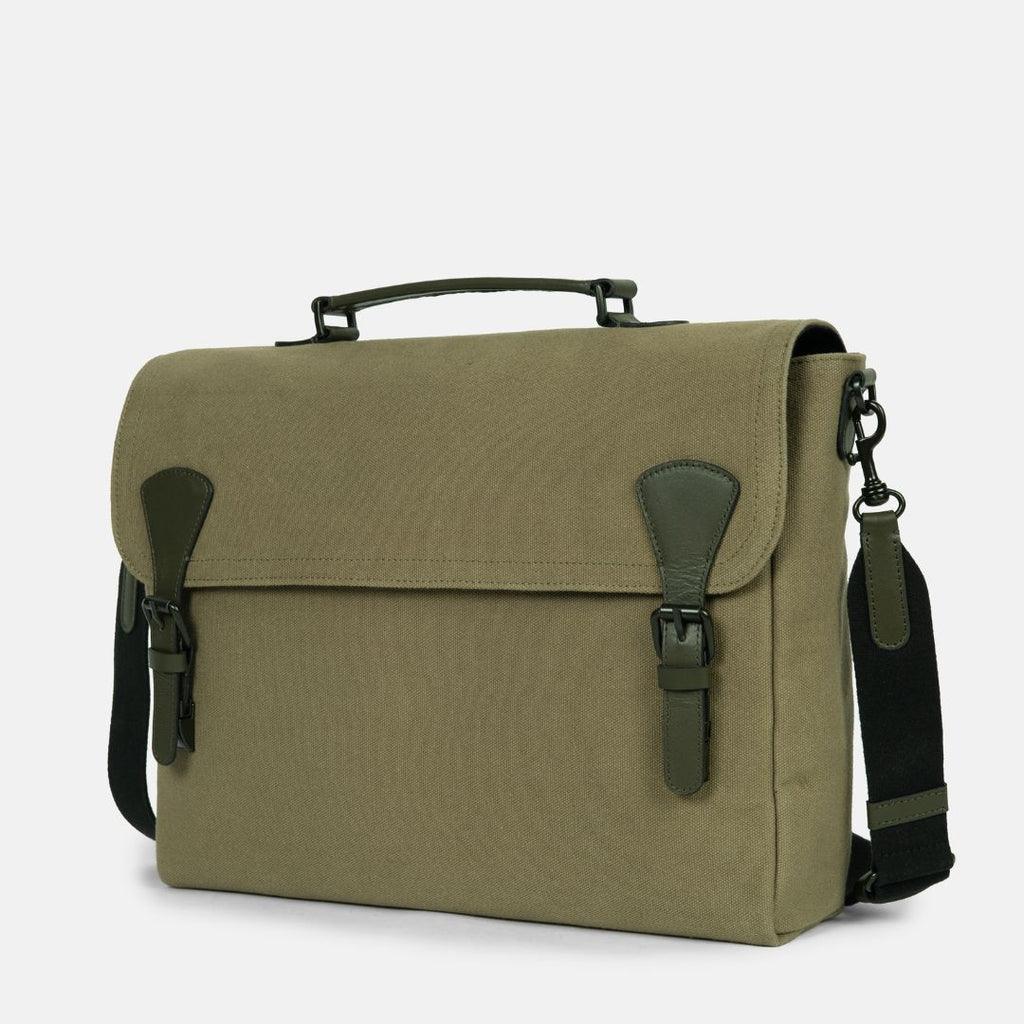 Work Briefcase Solid Canvas Briefcase with Laptop & Work Pockets | Outback – Outback World