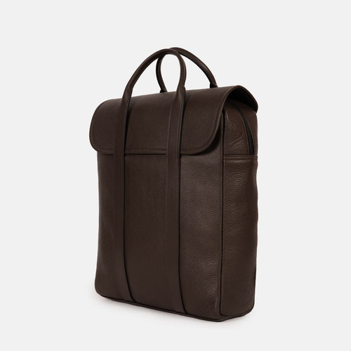 Chief Leather Backpack in Brown, Full-Grain Leather — view 2