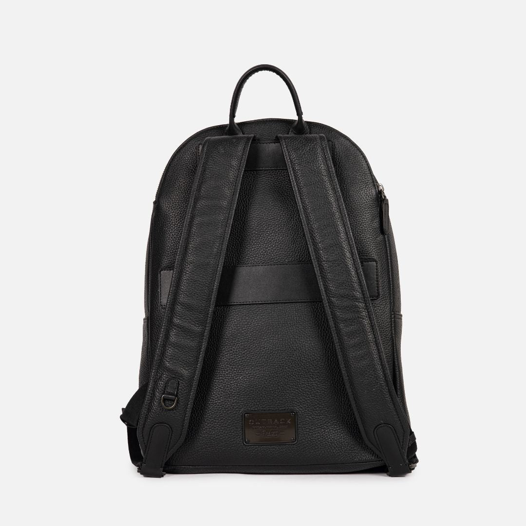 black soft leather backpack Leather Backpack with Laptop Compartment