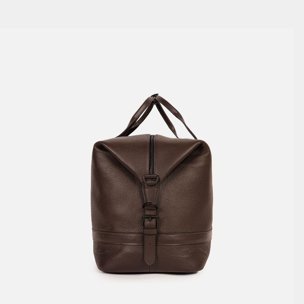 Runway Leather Travel Bag in Brown, Full-Grain Leather & Canvas — view 3