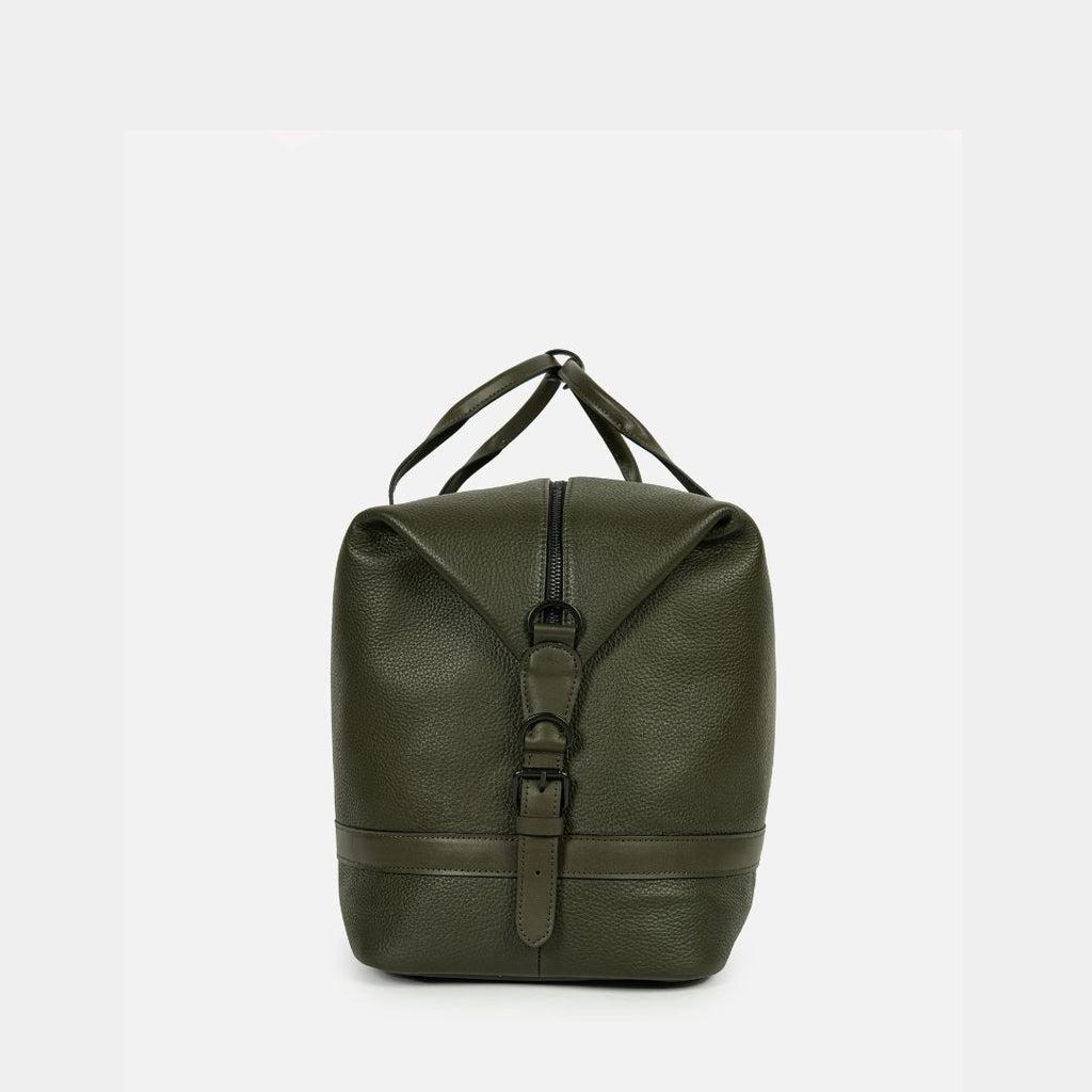 Runway Leather Travel Bag in Olive, Full-Grain Leather — view 3