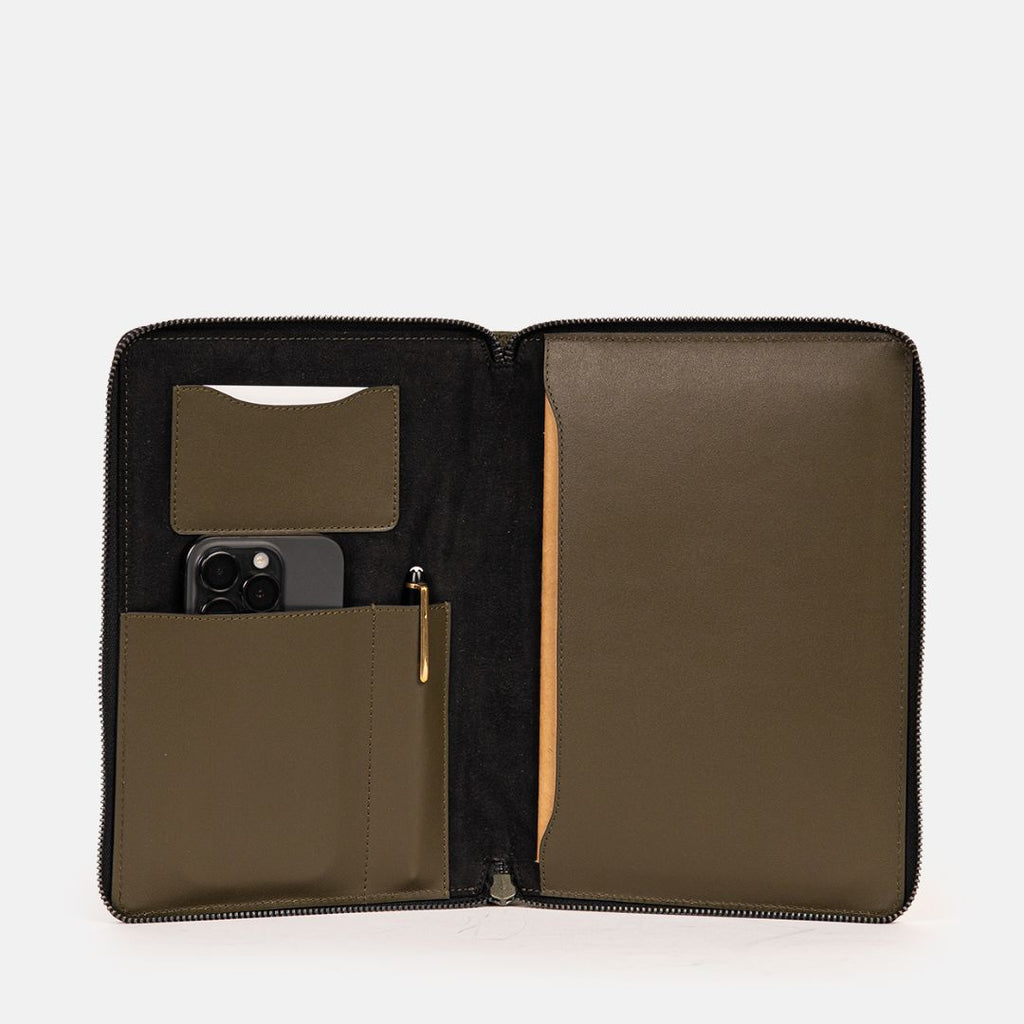 Satori Organiser in Olive, Full-Grain Leather — view 4