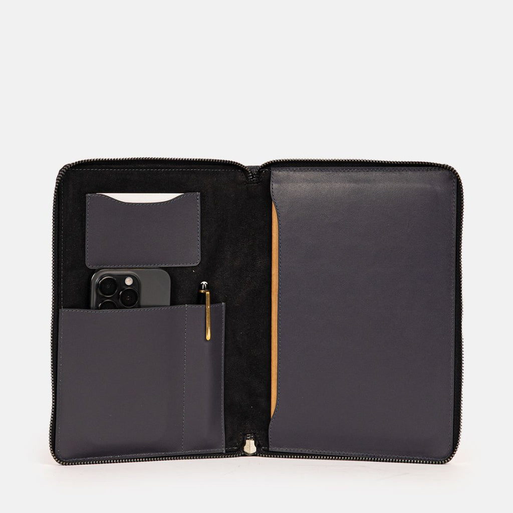 Satori Organiser in Navy, Full-Grain Leather — view 4