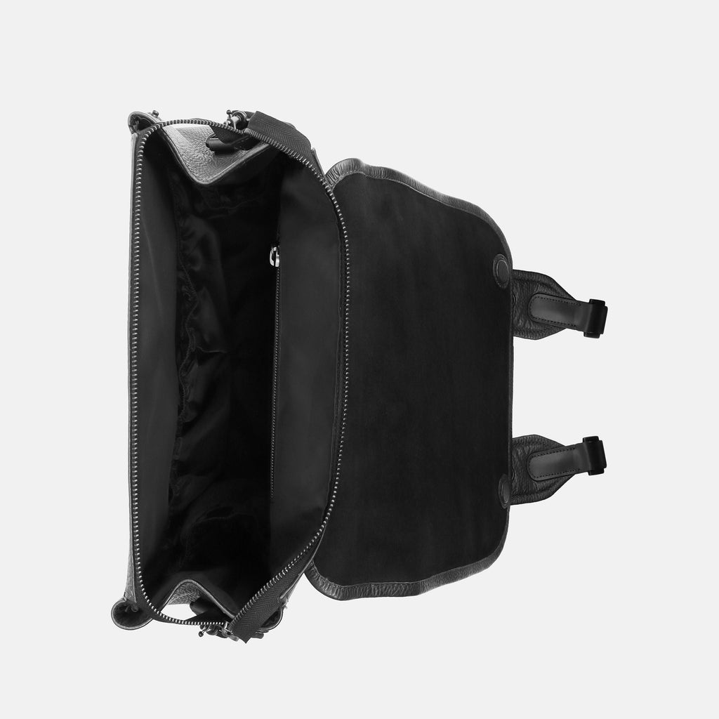 Donna Leather Diaper Bag in Black, Full-Grain Leather — view 4