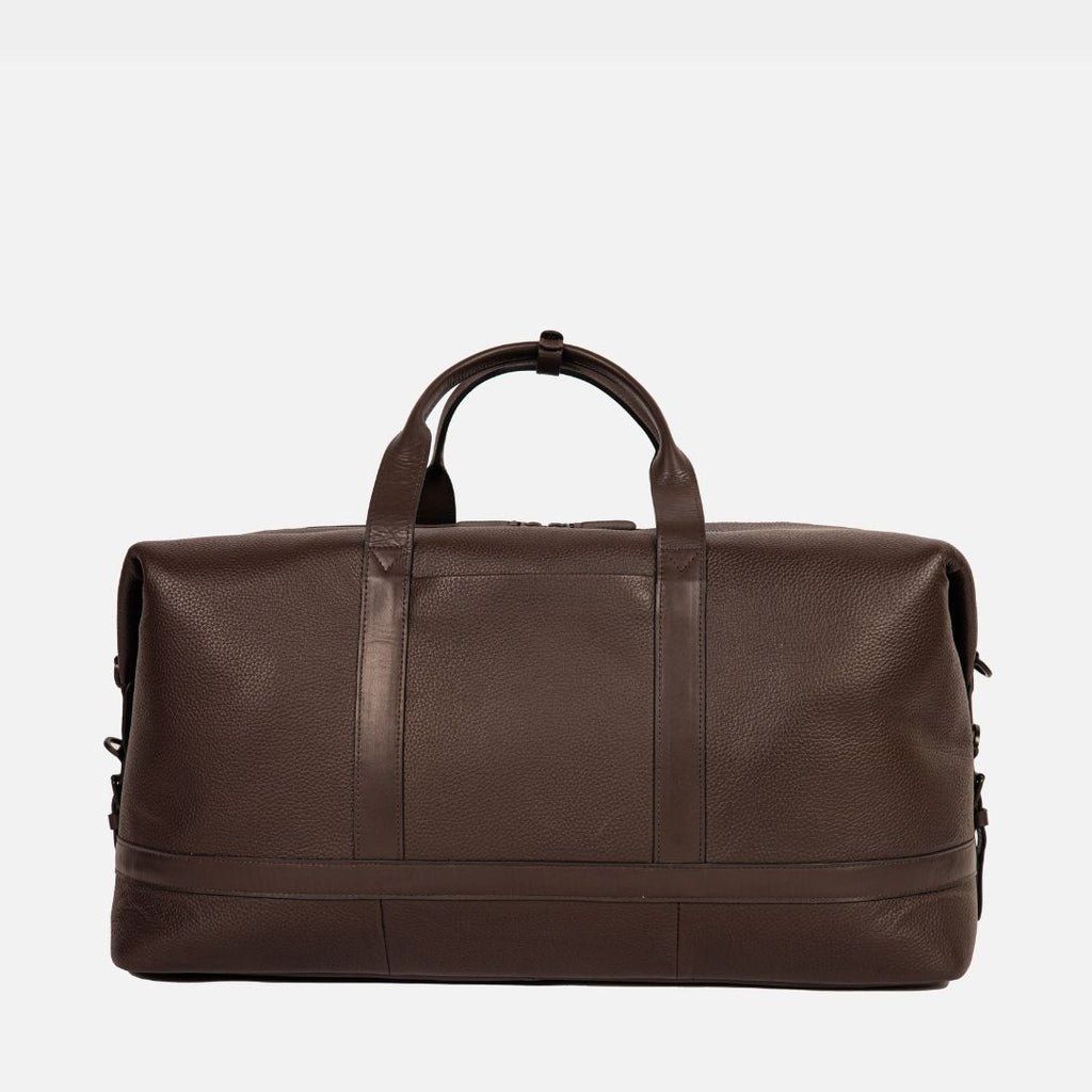 Runway Leather Travel Bag in Brown, Full-Grain Leather & Canvas — view 4
