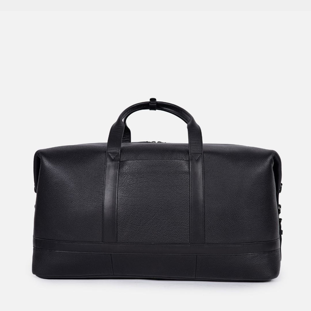 Runway Leather Travel Bag in Black, Full-Grain Leather & Canvas — view 4