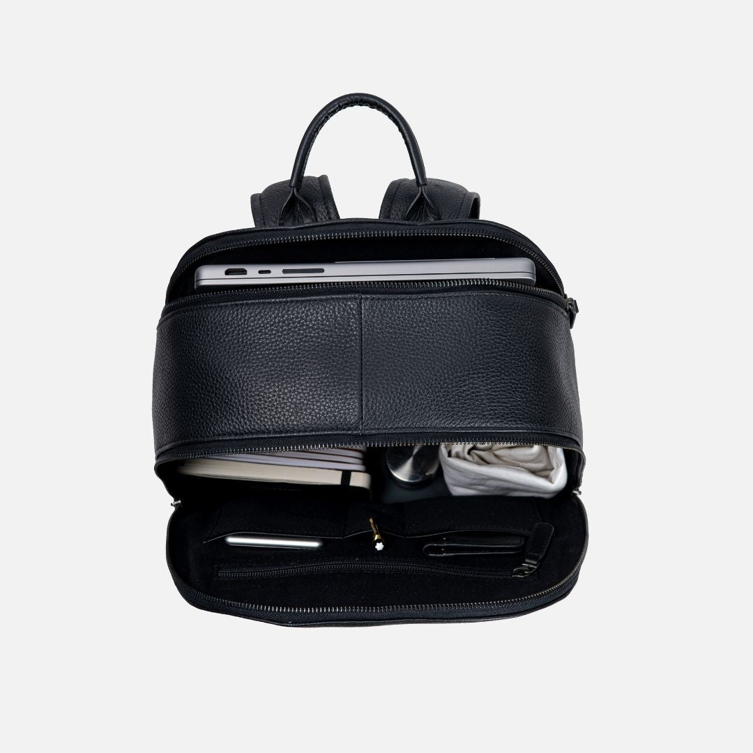 Leather Backpack with Laptop Compartment