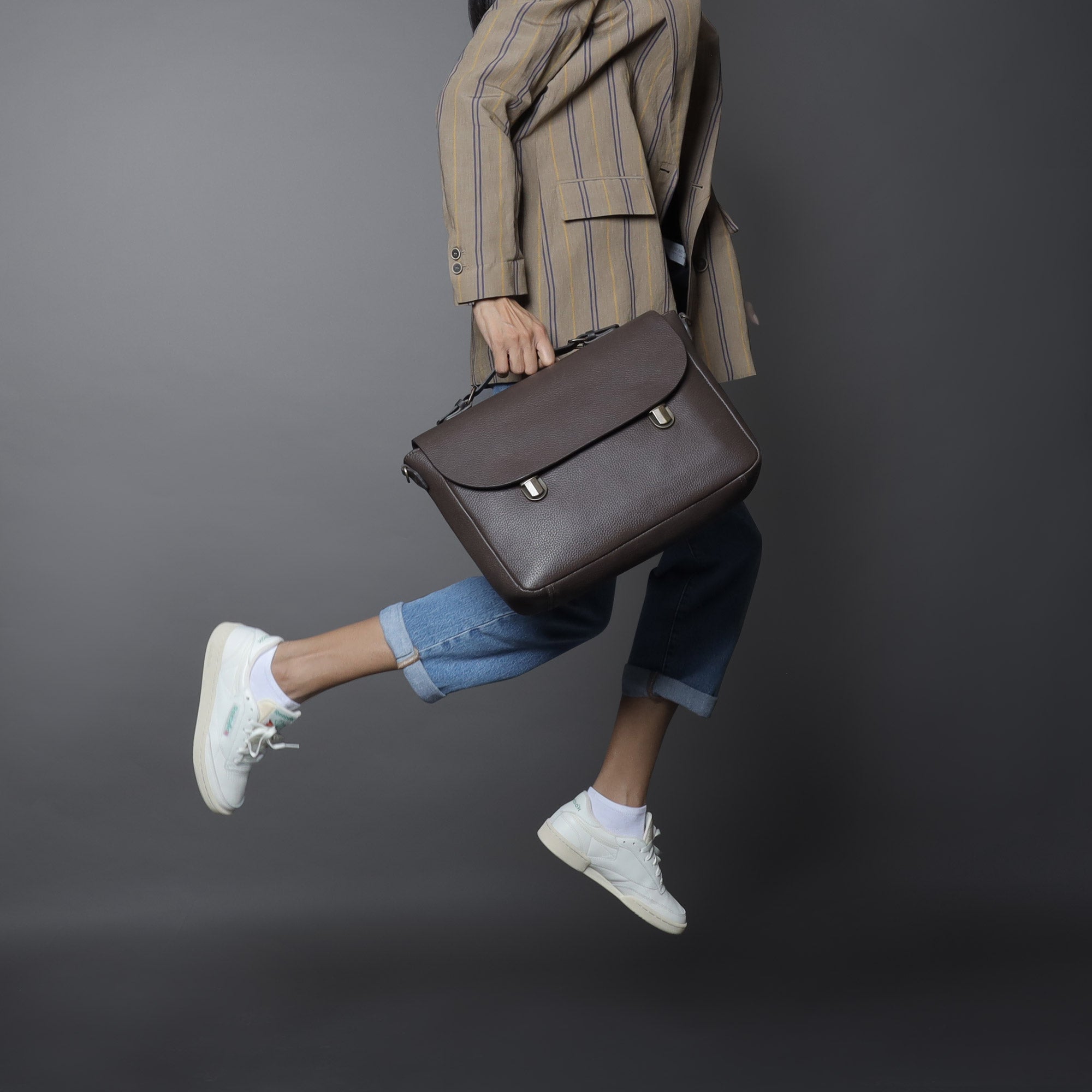 brown leather briefcase for women