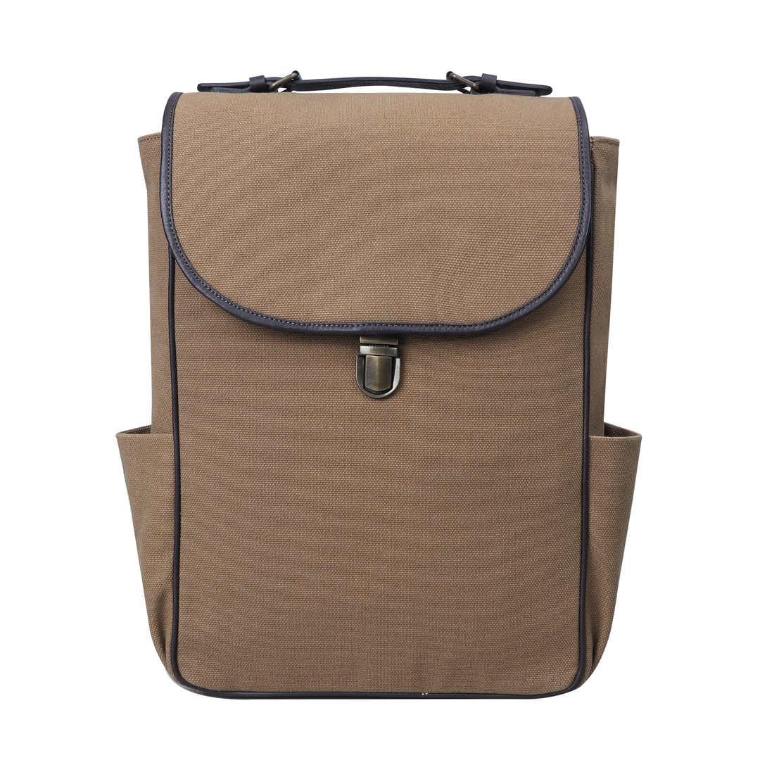 Khakhi leather backpack