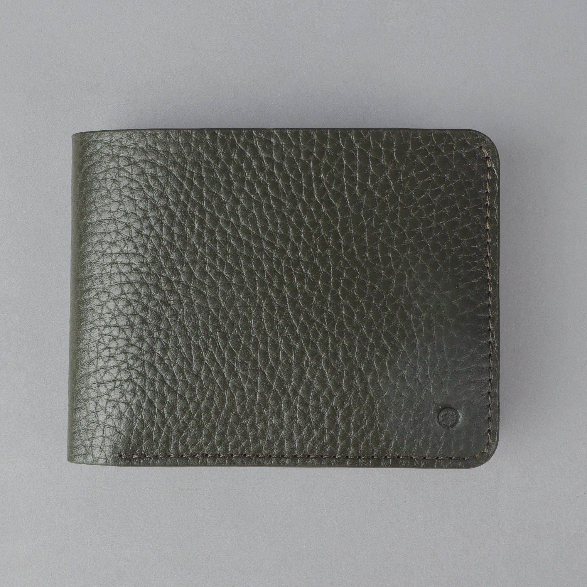 green bi-fold leather wallet for men