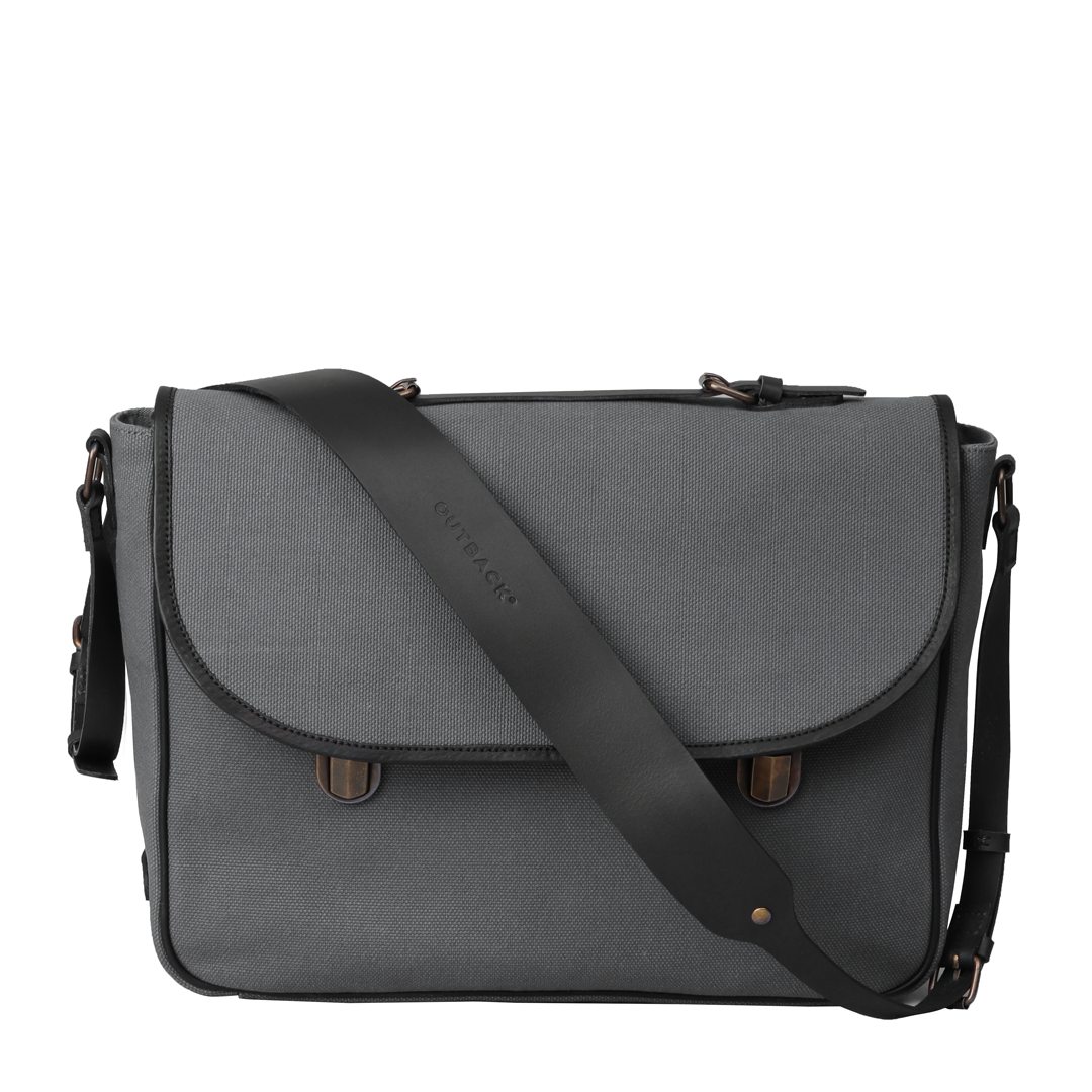 Grey canvas briefcase